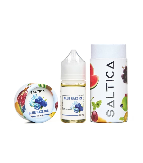 Saltica Blue Razz Ice (Mavi Ahududu, Buz ve Mentol) Salt Likit